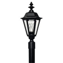 Manor House 3 Light 22" Tall Post Light with Clear Beveled Panels