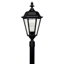 Manor House 3 Light 27.5" Tall Post Light with Clear Beveled Panels