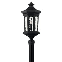 Raley 120v 4 Light 26.5" Tall Post Light with Clear Seedy Glass