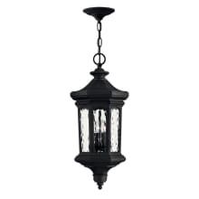Raley 4 Light 7-1/2" Wide Outdoor Lantern Pendant with Clear Water Glass