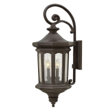 Raley 4 Light 31-1/4" Tall Outdoor Wall Sconce with Clear Seedy Glass