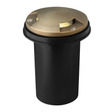 12v 20w Solid Brass 4" Diameter Landscape Slotted Flat Dome Top Well Light from the Hardy Island Collection