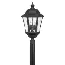 Edgewater 120v 4 Light 27" Tall Post Light with Clear Seedy Glass
