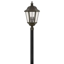 Edgewater 4 Light 27" Tall Post Light with Clear Seedy Panels