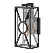 Brixton 14" Tall Coastal Elements Outdoor Wall Sconce with Clear Mitered Glass