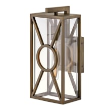 Brixton 14" Tall Coastal Elements Outdoor Wall Sconce with Clear Mitered Glass