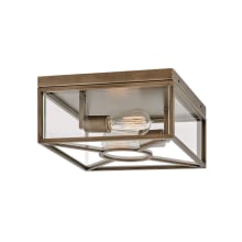Brixton 12" Wide Coastal Elements Outdoor Flush Ceiling Light with Clear Mitered Glass