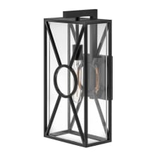 Brixton 18.75 Tall Coastal Elements Outdoor Wall Sconce with Clear Mitered Glass