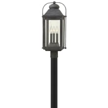 Anchorage 120v 3 Light 24.25" Tall Heritage Post Light with Clear Glass Panels