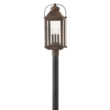 Anchorage 120v 3 Light 24.25" Tall Heritage Post Light with Clear Glass Panels
