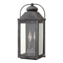 Anchorage 2 Light 17-3/4" Tall Heritage Outdoor Wall Sconce with LED Bulbs Included