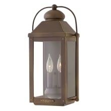 Anchorage 2 Light 17-3/4" Tall Heritage Outdoor Wall Sconce with Clear Glass Panels