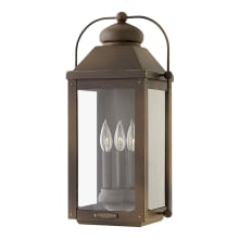 Anchorage 3 Light 21.25" Tall Heritage Outdoor Wall Sconce with LED Bulbs Included