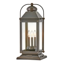 Anchorage 120v 3 Light 24" Tall Heritage Pier Mount Light with Clear Seedy Glass