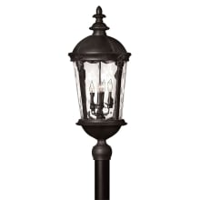 Windsor 4 Light 30" Tall Post Light with Clear Water Glass