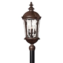 Windsor 4 Light 30" Tall Post Light with Clear Water Glass