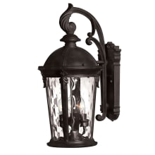 20.75" Height 3 Light Lantern Outdoor Wall Sconce in Black from the Windsor Collection
