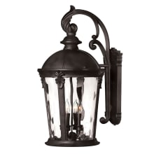 25.75" Height 4 Light Lantern Outdoor Wall Sconce in Black from the Windsor Collection