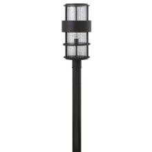 Saturn 120v 1 Light 21.75" Tall Post Light with Clear Seedy Glass
