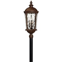 Windsor 6 Light 34.75" Tall Post Light with Water Glass Shade