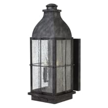 Bingham 3 Light 21" Tall Outdoor Lantern Wall Sconce with Clear Seedy Glass