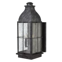 Bingham 3 Light 21" Tall Outdoor Wall Sconce with Seedy Glass Shade and LED Bulbs Included