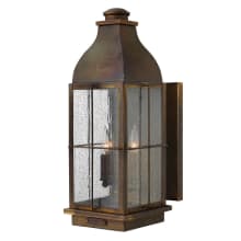 Bingham 3 Light 21" Tall Outdoor Lantern Wall Sconce with Clear Seedy Glass