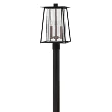 Walker 3 Light 20.75" Tall Post Light with Clear Glass Shade