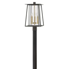 Walker 3 Light 20.75" Tall Post Light with Clear Glass Shade