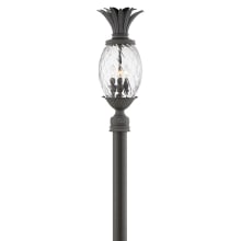 Plantation 120v 3 Light 25" Tall Post Light with Clear Optic Glass