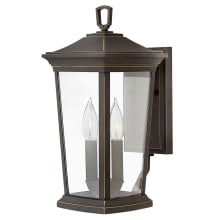 Bromley 2 Light 15-1/2" Tall Outdoor Wall Sconce with Clear Glass Shade