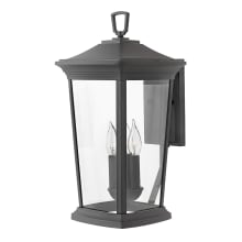 Bromley 3 Light 19-1/4" Tall Outdoor Wall Sconce with Clear Glass Shade