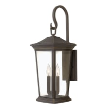 Bromley 3 Light 24-3/4" Tall Outdoor Wall Sconce with Clear Glass Shade