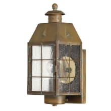 Nantucket 13.5" Tall 1 Light Heritage Outdoor Wall Sconce with Clear Seedy Glass Panels