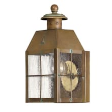 Nantucket 1 Light 9.75" Tall Heritage Outdoor Wall Sconce with Clear Seedy Glass Panels