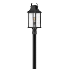 Grant 1 Light 24" Tall Post Light with Clear Seedy Glass
