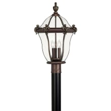 San Clemente 23" Tall 3 Light Post Light with Clear Glass