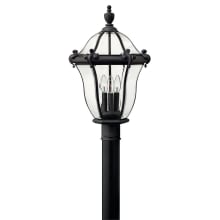 San Clemente 23" Tall 3 Light Post Light with Clear Glass