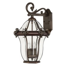 21" Height 3 Light Lantern Outdoor Wall Sconce from the San Clemente Collection