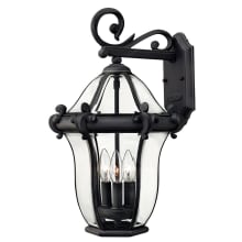 21" Height 3 Light Lantern Outdoor Wall Sconce from the San Clemente Collection