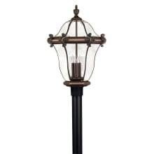 San Clemente 26.5" Tall 3 Light Post Light with Clear Beveled Glass