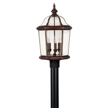 Augusta 3 Light 23.25" Tall Post Light with Clear Beveled Glass