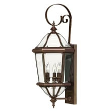 27" Height 3 Light Lantern Outdoor Wall Sconce from the Augusta Collection