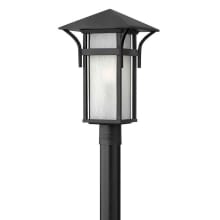 Harbor 1 Light 19.5" Tall Post Light with Etched Seedy Glass