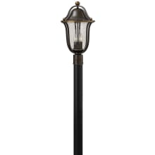 Bolla 3 Light Tall Post Light with Clear Seedy Glass