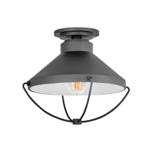 Crew 15" Wide Semi-Flush Ceiling Light Fixture with Wire Guard