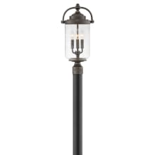 Willoughby 3 Light 21" Tall Coastal Elements Post Light with Clear Seedy Glass