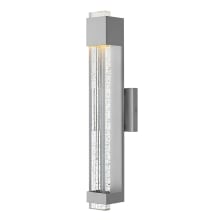 Glacier Single Light 22" High Integrated LED Outdoor Wall Sconce with Seedy Glass - ADA Compliant