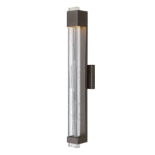 Glacier Single Light 28" High Integrated LED Outdoor Wall Sconce with Seedy Glass - ADA Compliant