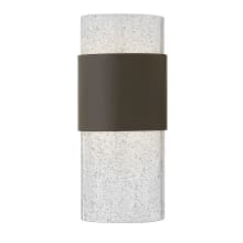 1 Light ADA Compliant 12" High LED Flush Mount Wall Sconce with Seeded Glass Shade from the Horizon Collection
